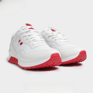 Comfort Stride Leather Sneakers (Red color)