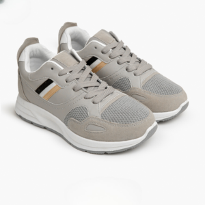 comfort Stride Leather Sneakers (gray color)