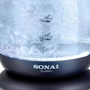 Sonai Kettle Classic MAR-3752, 2200 Watt 1.7L Bright LED lights